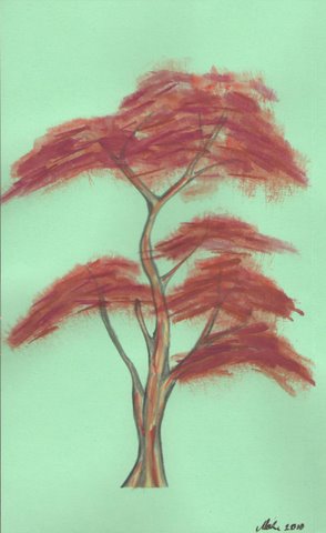 Original Not Printed Hand Painted Watercolor Greeting Card